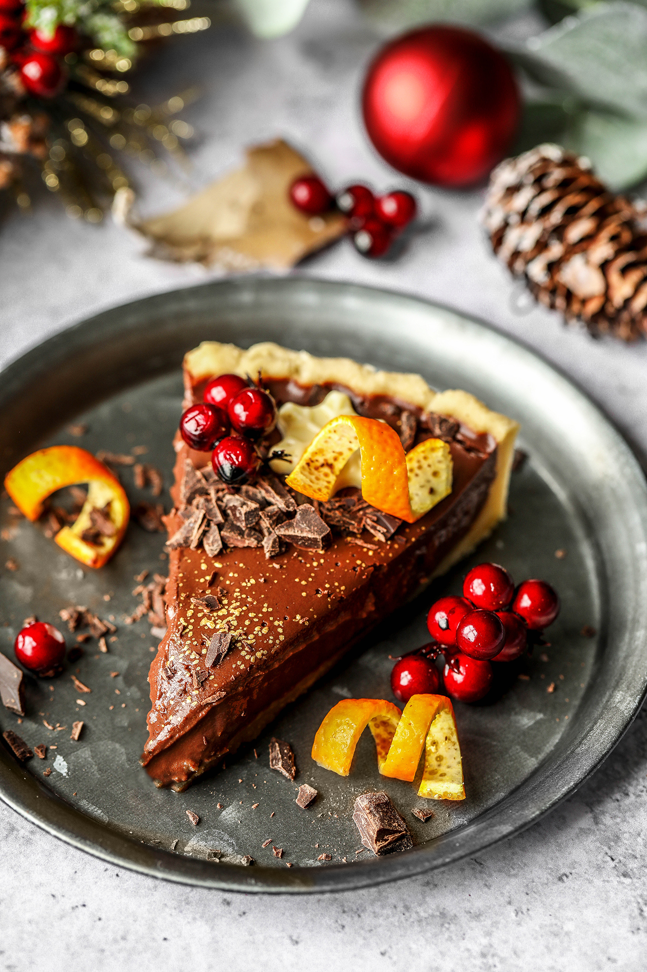 Gluten Free Vegan Chocolate Orange Tart