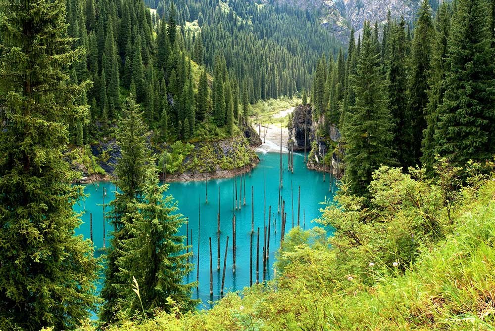 Lake Kaindy in Kazakhstan