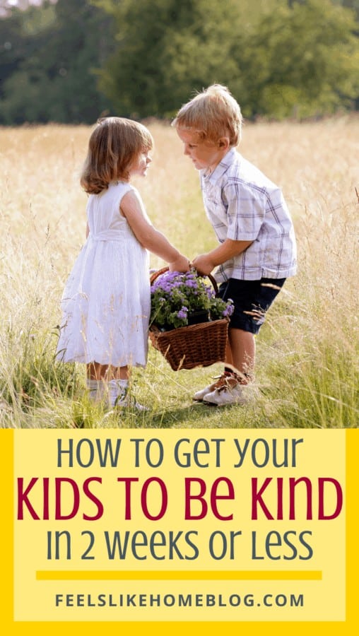 Two kids standing in the grass