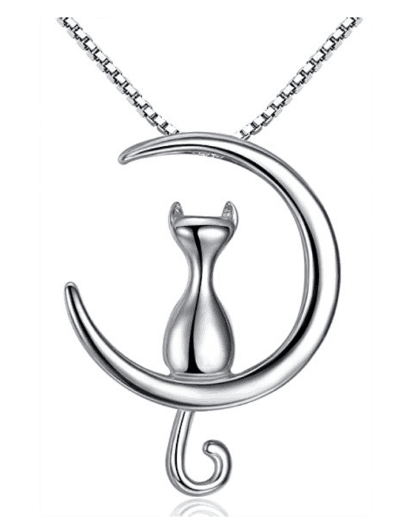 cat and moon necklace