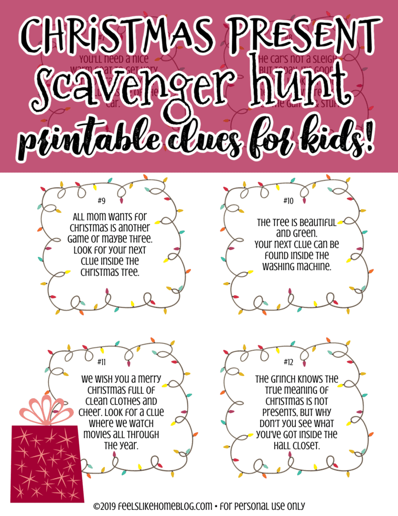 Christmas Scavenger Hunt for Big Kids & Teens