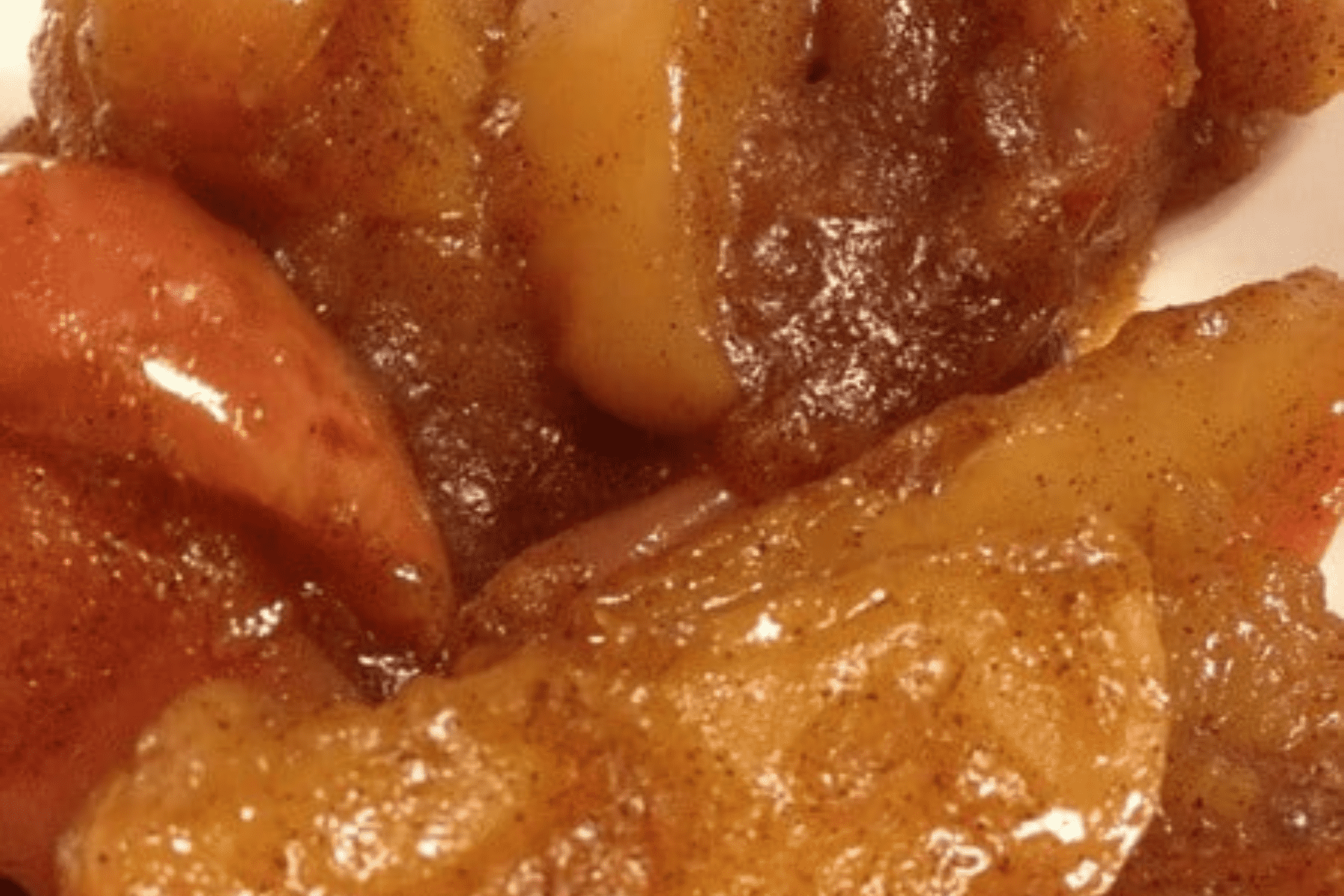 a close up of fried apples