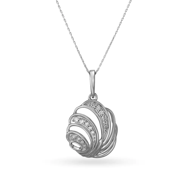 3 White Gold Shell Pendant