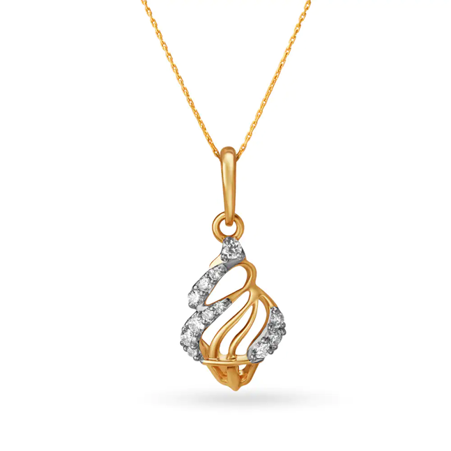 4 Yellow Gold & Diamond Pendant - Nature's Melody