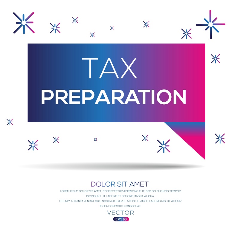 Creative (tax preparation) text written in speech bubble ,Vector