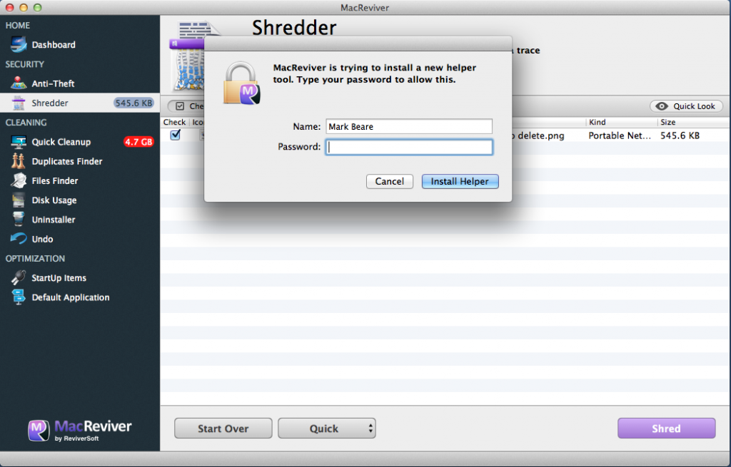 MacReviver Shredder 5