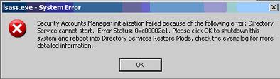What does the STATUS_SAM_INIT_FAILURE error mean in Windows?