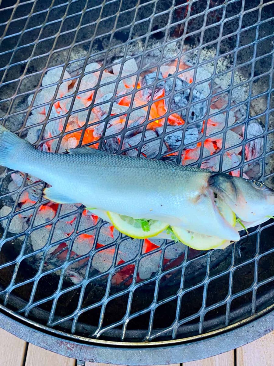 Whole Grilled Branzino with Lemon Olive Oil and Fresh Herbs