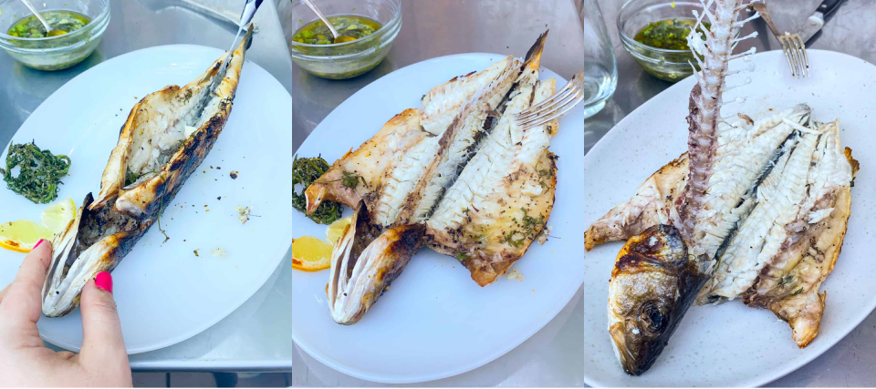 Whole Grilled Branzino with Lemon Olive Oil and Fresh Herbs