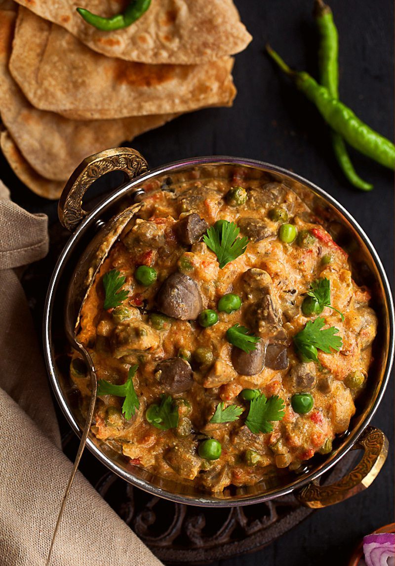 Dhingri Matar - Creamy Indian Mushroom and Pea Curry