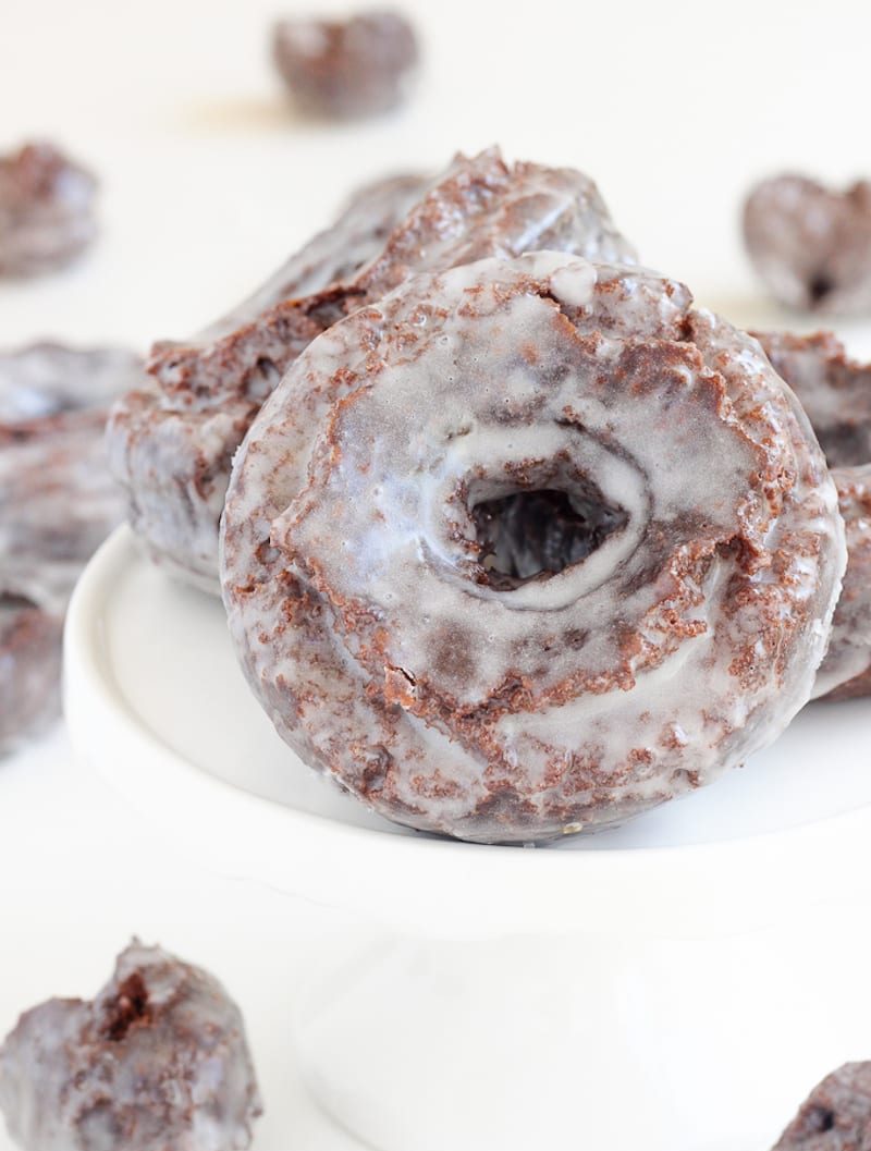 Dutch Glazed Chocolate Cake Donuts