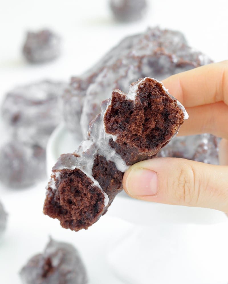 Dutch Glazed Chocolate Cake Donuts